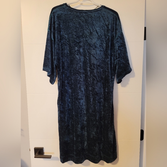 Free People Blue Crushed Velvet Tunic - Picture 3 of 5